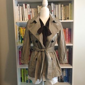 Gap crop sleeve trench coat